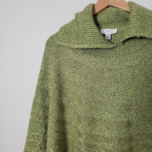 St. John Sport Wool Blend Pullover Mockneck Sweater Poncho - Picture 8 of 12